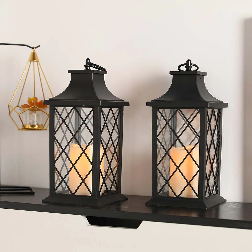 12''High Vintage Candle Lantern (Set of 2)--Applicable to Germany