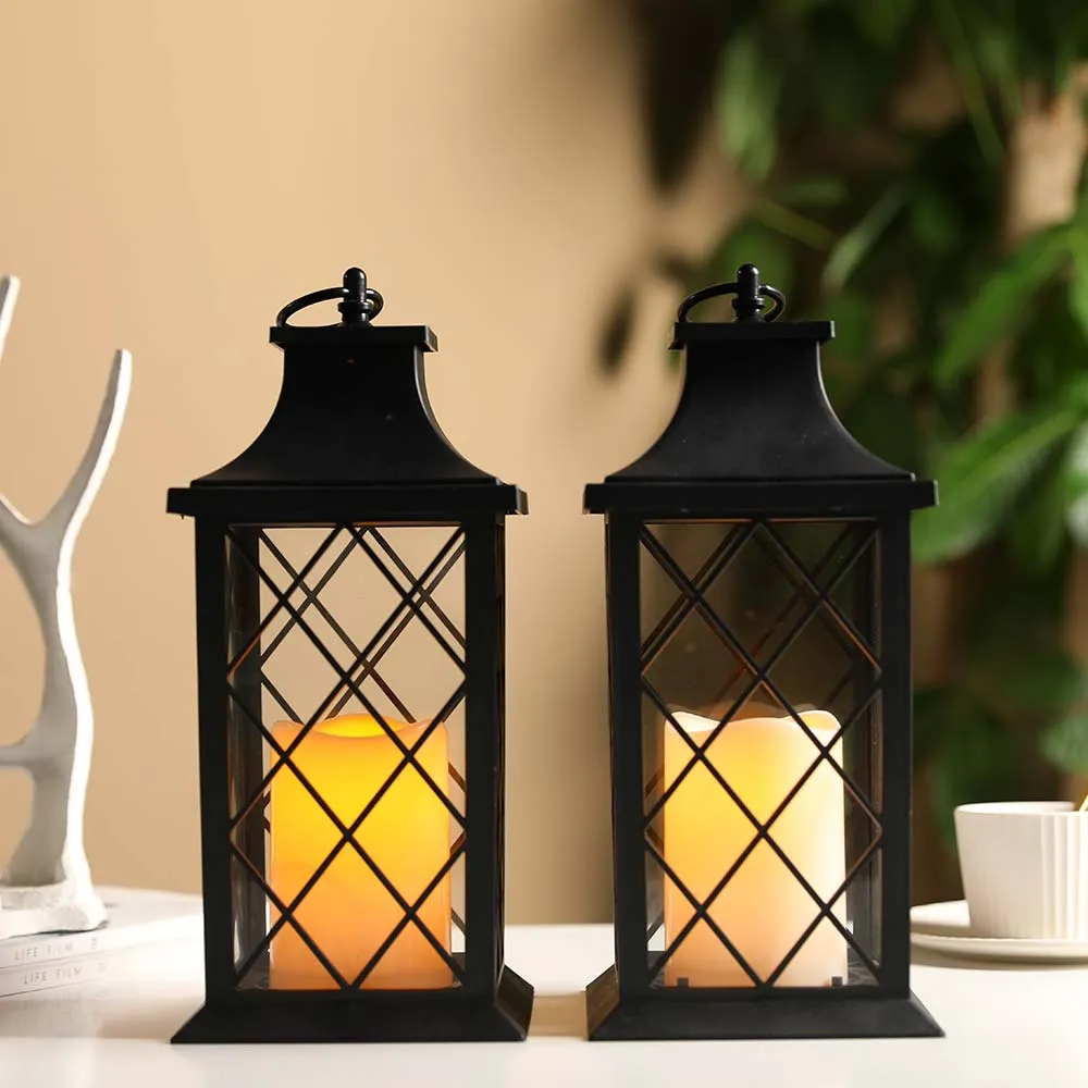12''High Vintage Candle Lantern (Set of 2)--Applicable to Germany