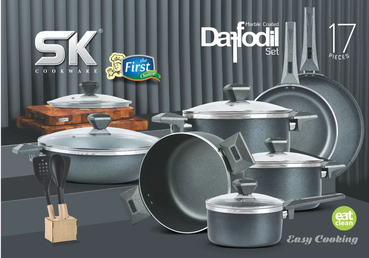 16 Pieces Non Stick Daffodil Gift Pack Set Gray