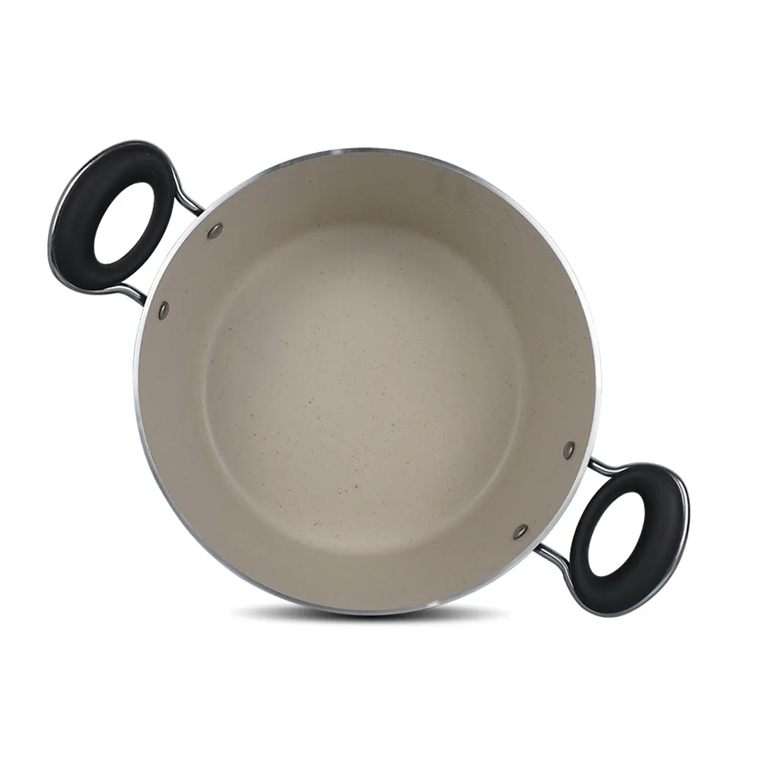 16 Pieces Non Stick Marble Coated Gift Signature Cookware Set - B&W