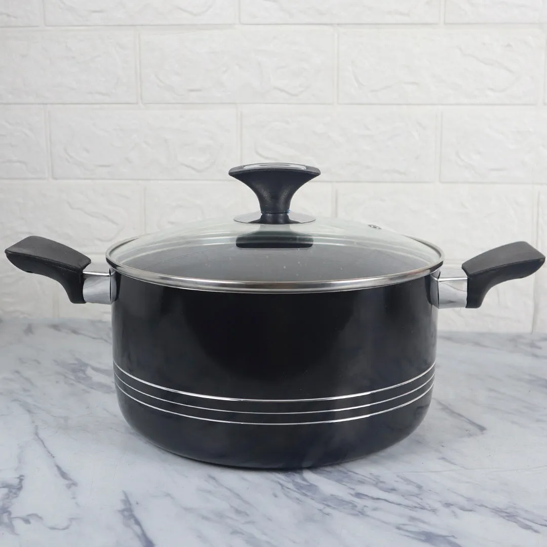 17 Pieces Non-Stick Marble Coat Elite Gift Pack Set Black