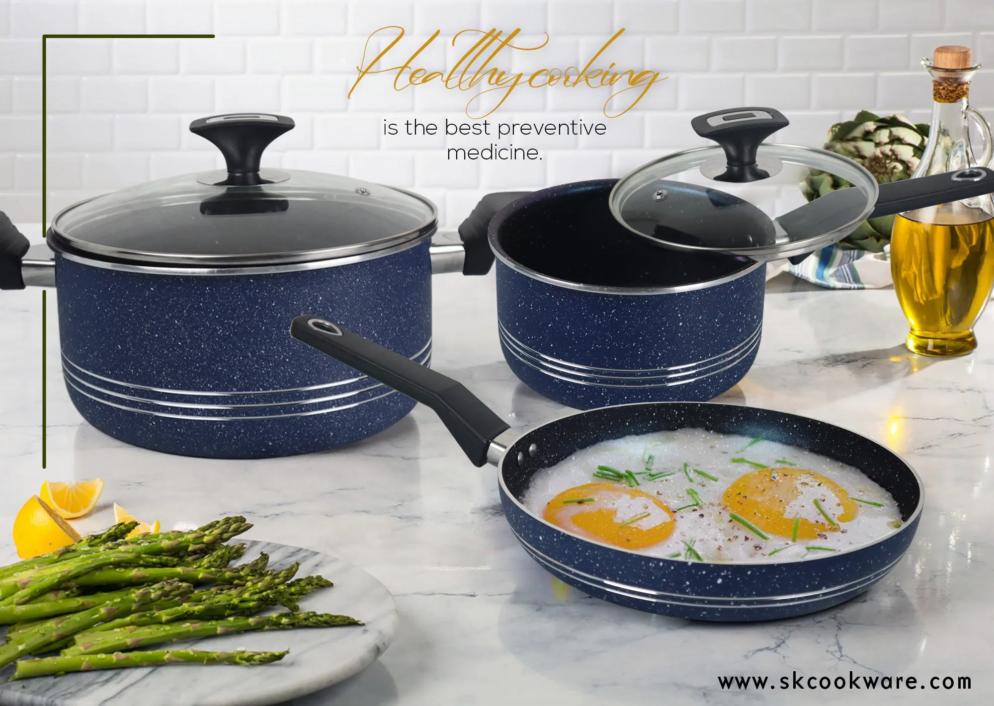 17 Pieces Non Stick Marble Coated Superior Gift Set