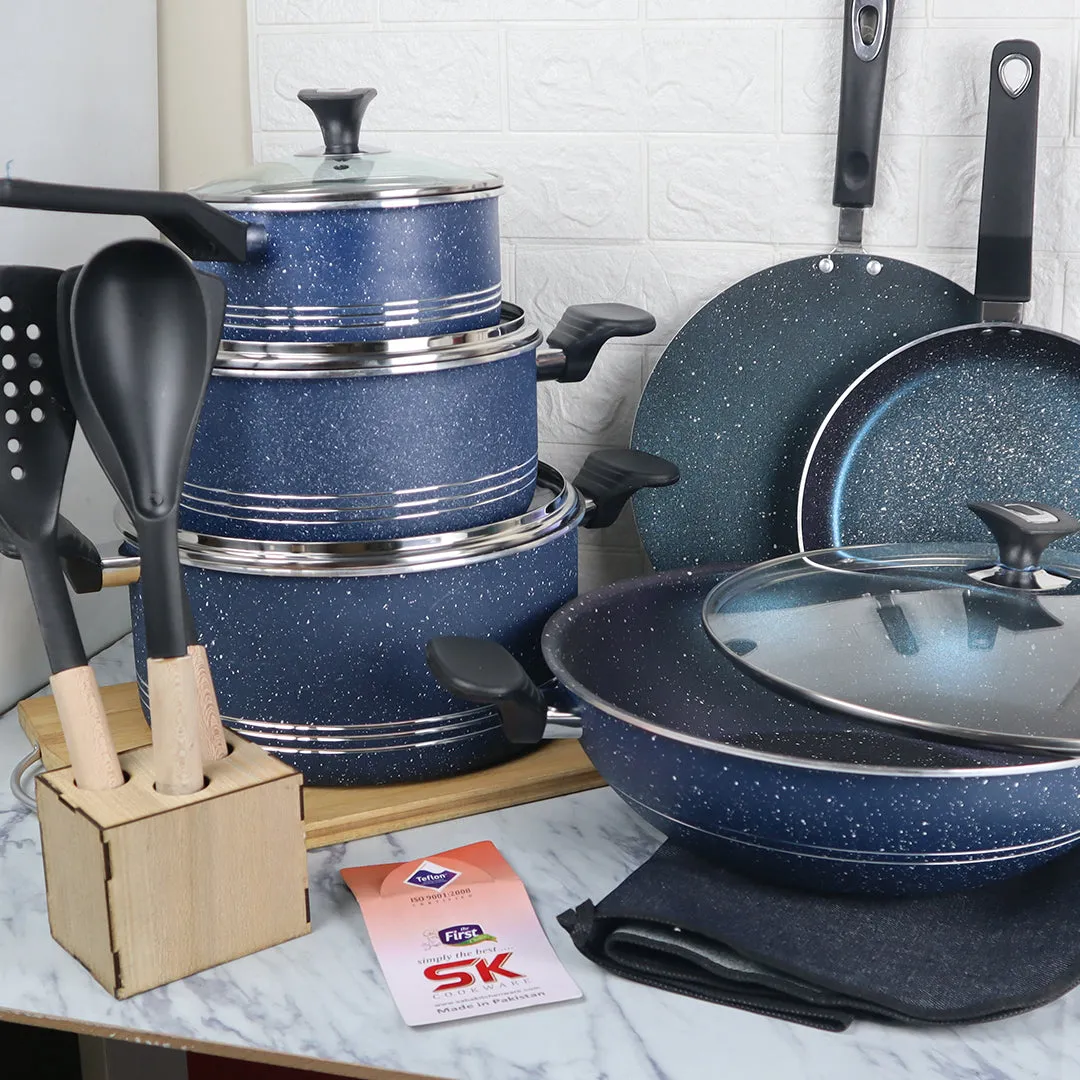 17 Pieces Non Stick Marble Coated Superior Gift Set