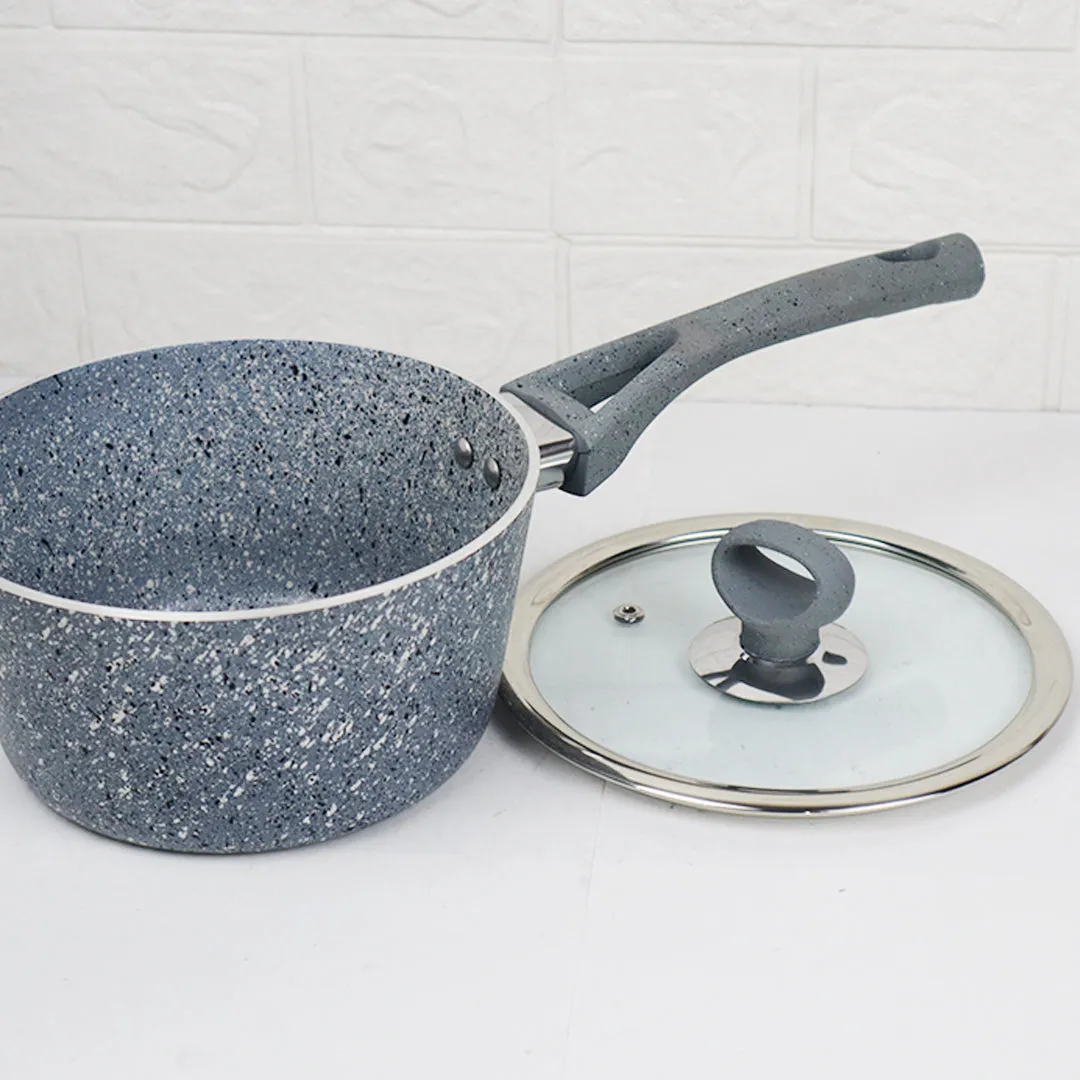 18cm Non Stick Marble Coated Signature Sauce Pan - Grey