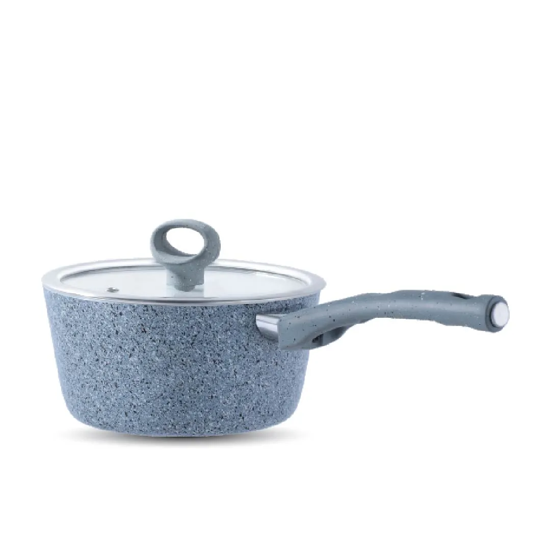 18cm Non Stick Marble Coated Signature Sauce Pan - Grey