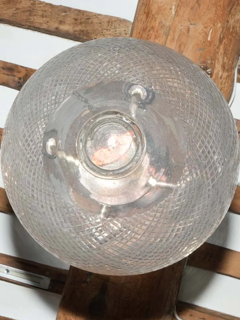 1950s bell jar lantern w/ etched glass - 4-light 26¾"