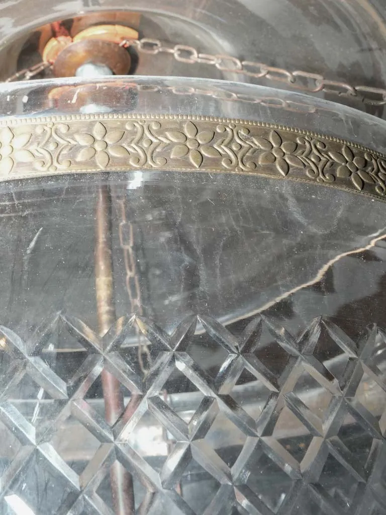 1950s bell jar lantern w/ etched glass - 4-light 26¾"