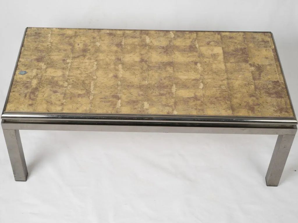 1960s Maison Baguès-style coffee table w/ 24-carat gold leaf top