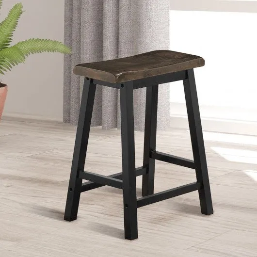 24" Height Set of 2 Home Kitchen Dining Room Bar Stools-Brown