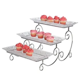 3-Tier Scroll Glass Stand