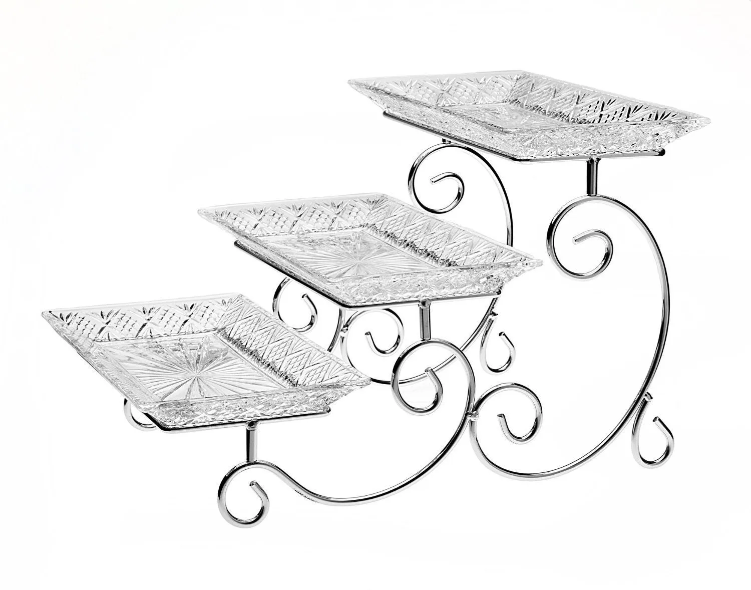 3-Tier Scroll Glass Stand