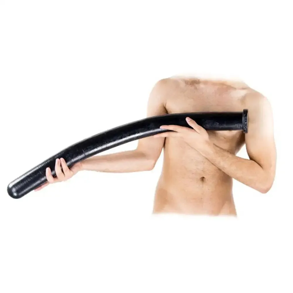 35-inch Silicone Black Large Realistic Dildo with Central Hole