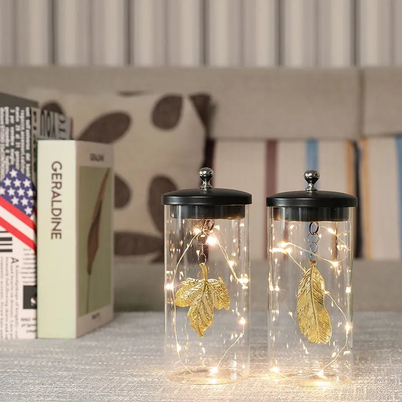 7"Tall Battery Powered Leaf Pendant Decorative Lamp （Set of 2）