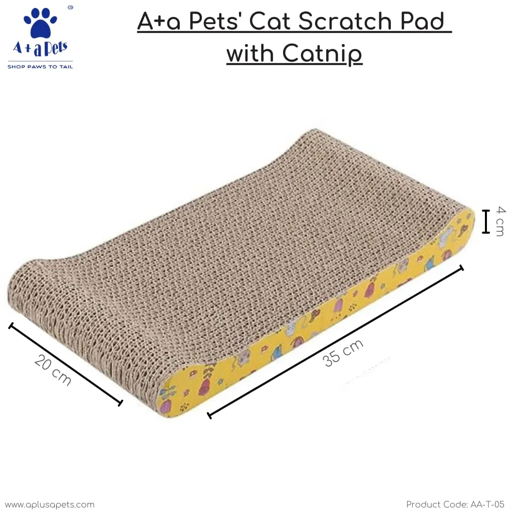 A a Pets' Goodie Box of (2) for Cats: Scratch Pad, Tower Toy with Free Mouse Stick