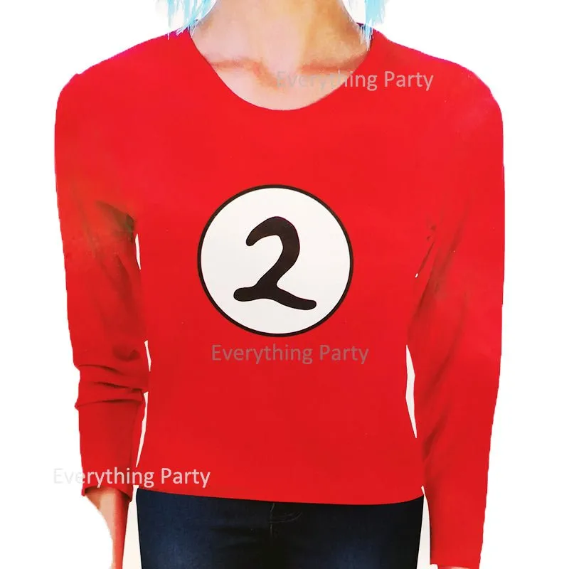 Adult Cat in the Hat Thing 2 Long Sleeve Top