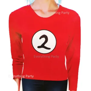 Adult Cat in the Hat Thing 2 Long Sleeve Top