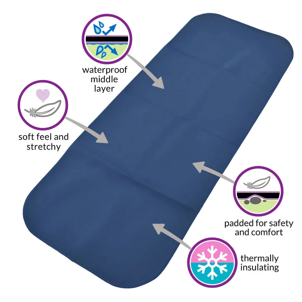 Adult Changing Mat and Waterproof Bag Set - Steel Blue/Black (UK VAT Exempt)