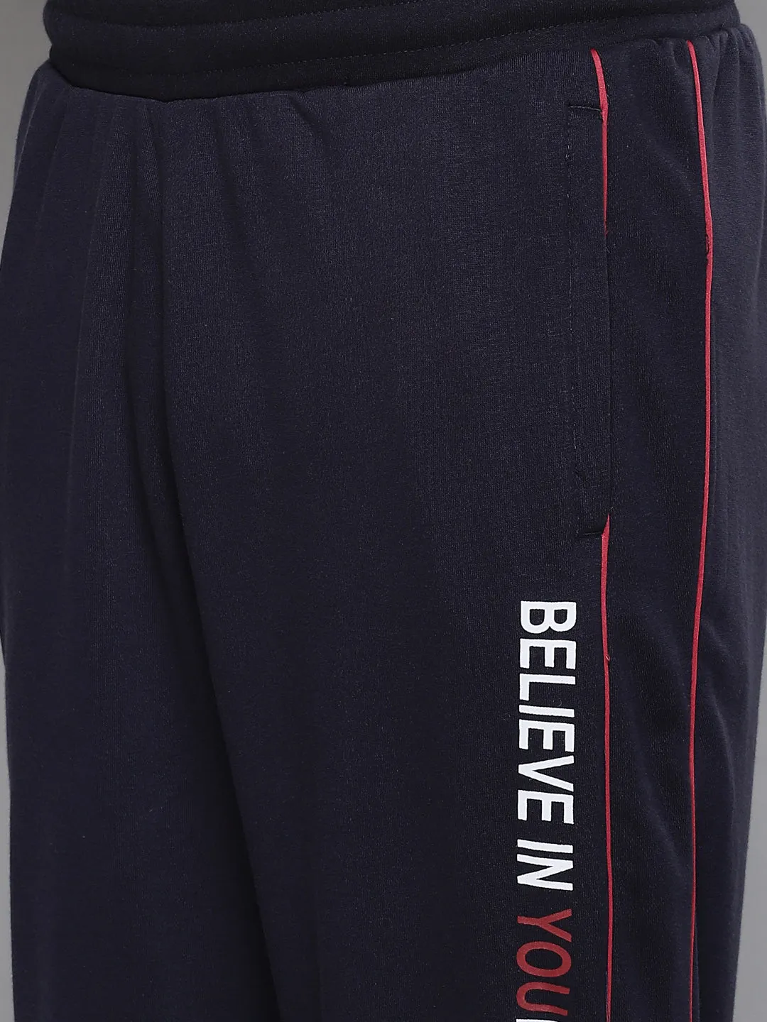 Alcis Men Red Navy Blue Colourblocked Tracksuit