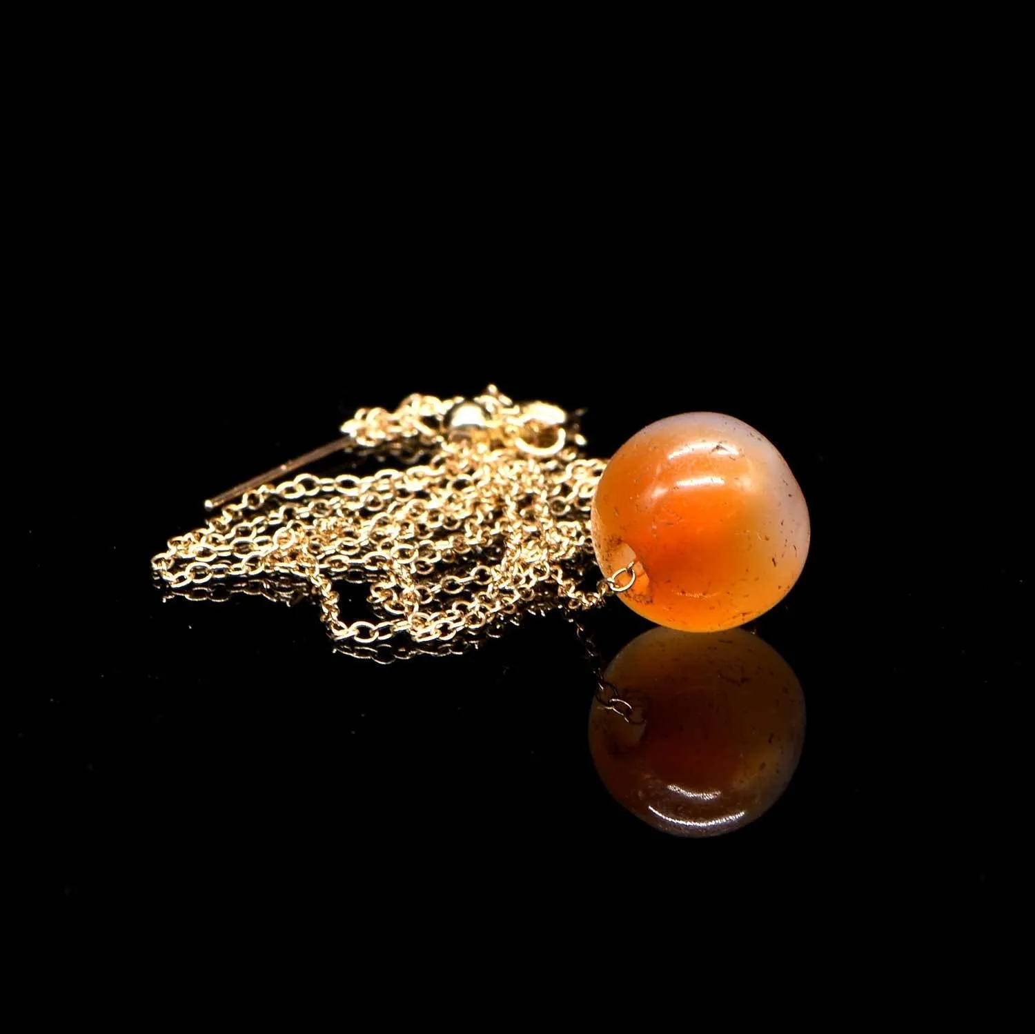 An Egyptian Carnelian Bead set as a pendant, Middle Kingdom, ca. 2017 - 1750 BCE