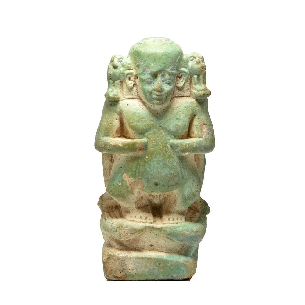 An Egyptian Faience Cippus, Late Period ca. 664-332 BCE