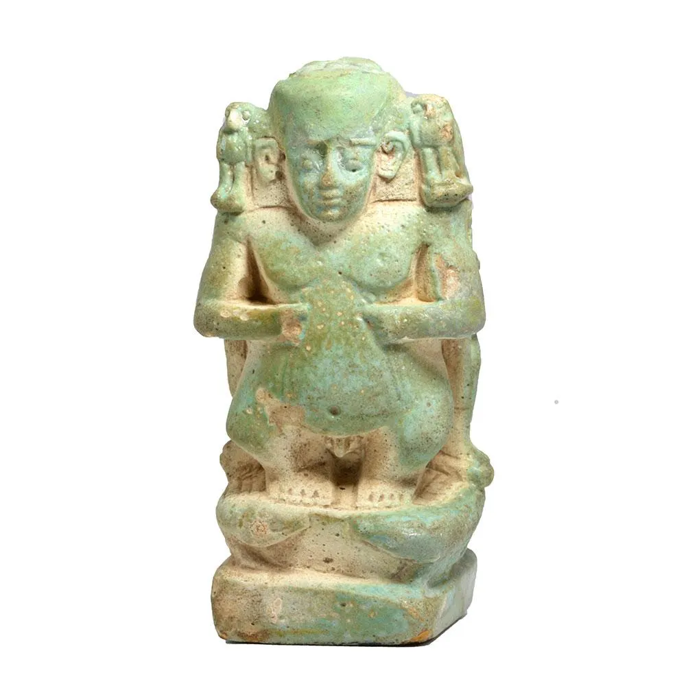 An Egyptian Faience Cippus, Late Period ca. 664-332 BCE
