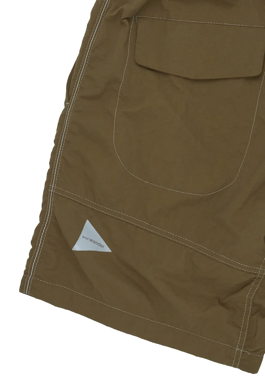 And Wander Men's Ny Taffeta Hiker Short Pants - Dark Khaki