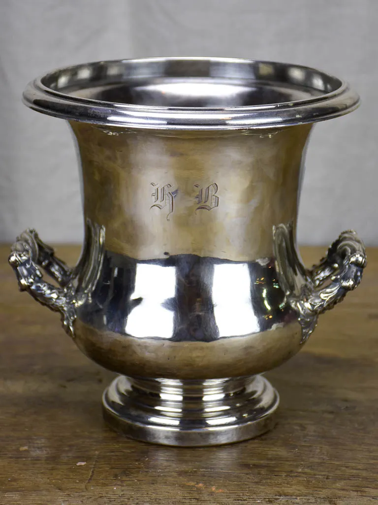Antique French champagne bucket - silver plate