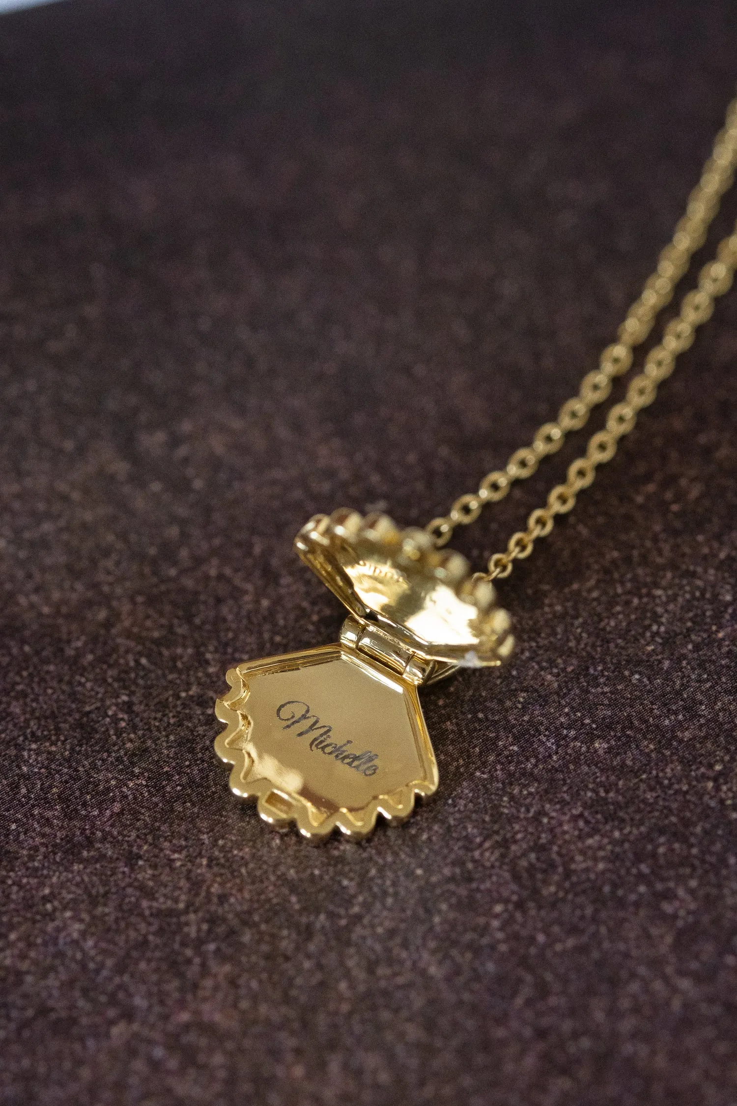 Ariel Shell Engravable Locket Necklace (PRE-ORDER)