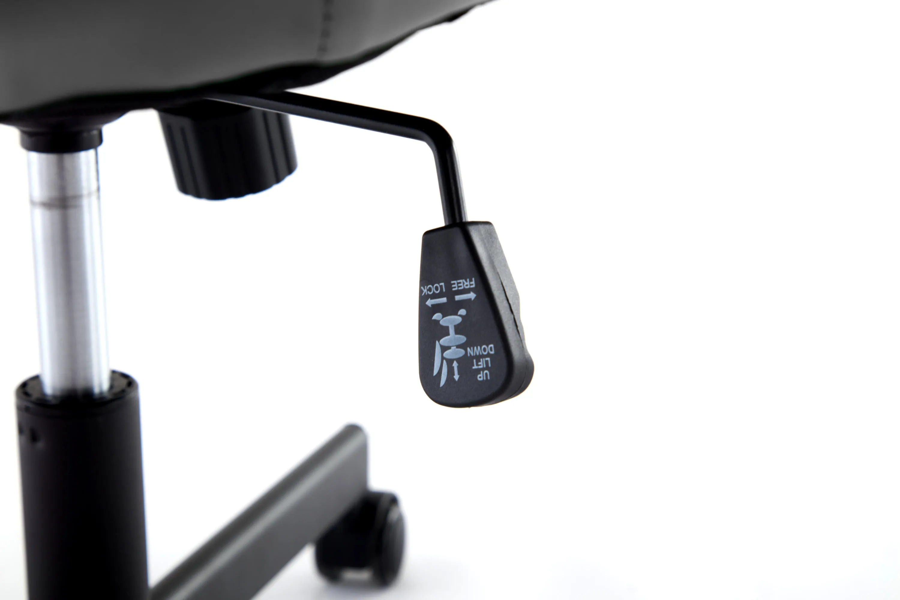 Armless-Office Desk Chair with Wheels: PU Leather Cross Legged Wide Chair,Comfortable Adjustable Swivel Computer Task Chairs for Home,Office,Make Up,Small Space,Bed Room