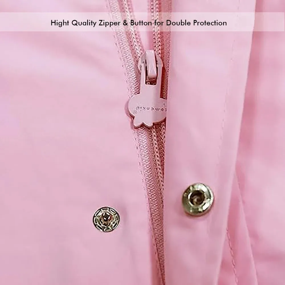 Baby Pink Rabbit Theme All Over Jumpsuit / Playsuit Raincoat for Kids
