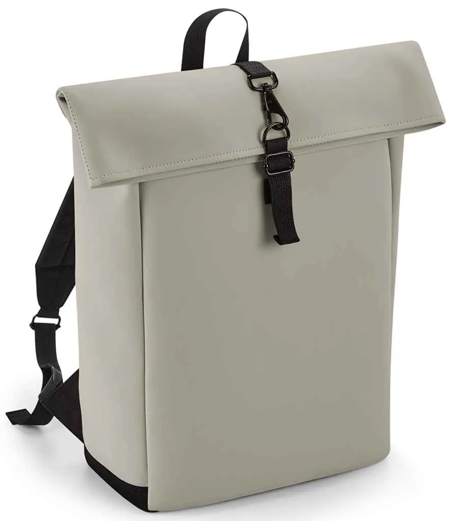 BagBase - Matte PU Roll-Top Backpack