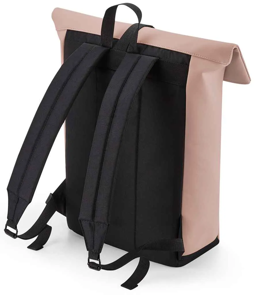 BagBase - Matte PU Roll-Top Backpack