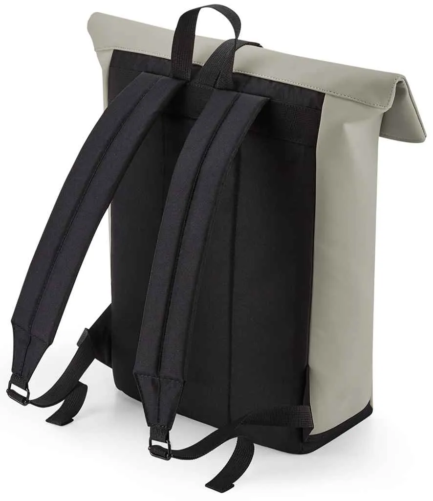 BagBase - Matte PU Roll-Top Backpack