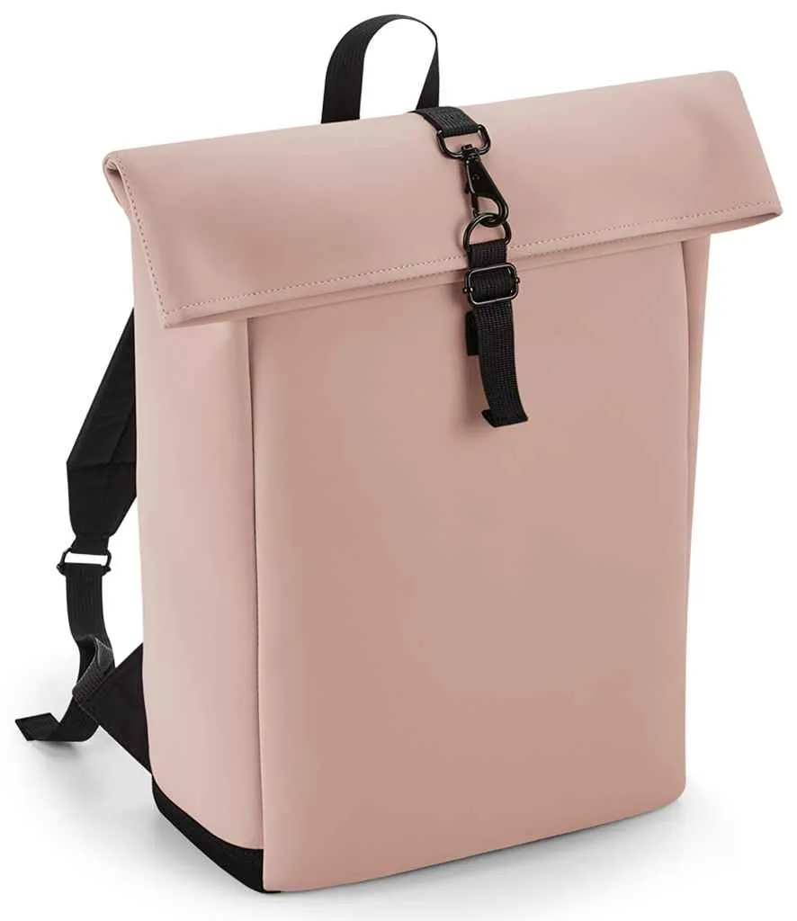 BagBase - Matte PU Roll-Top Backpack