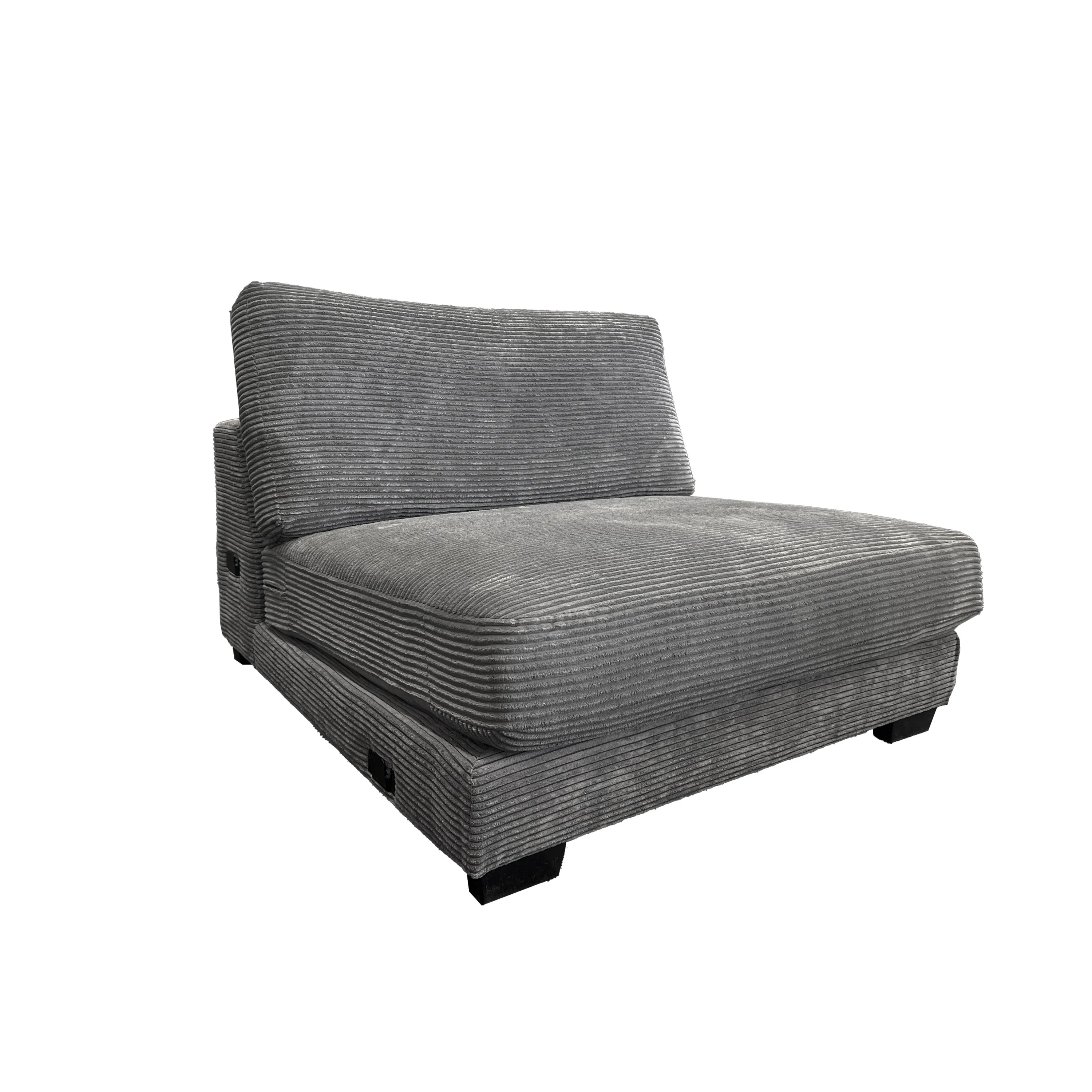 Bella Grey Corduroy Left-Facing 3-piece Sectional