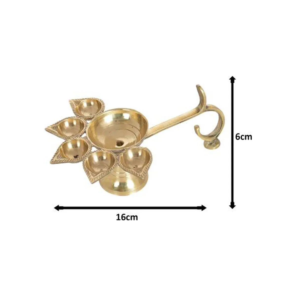 Brass Punch Mukhi Aarti Diya Jyoti Diya Oil Puja Lamp Puja Diya Aarti Diya Brass Table D