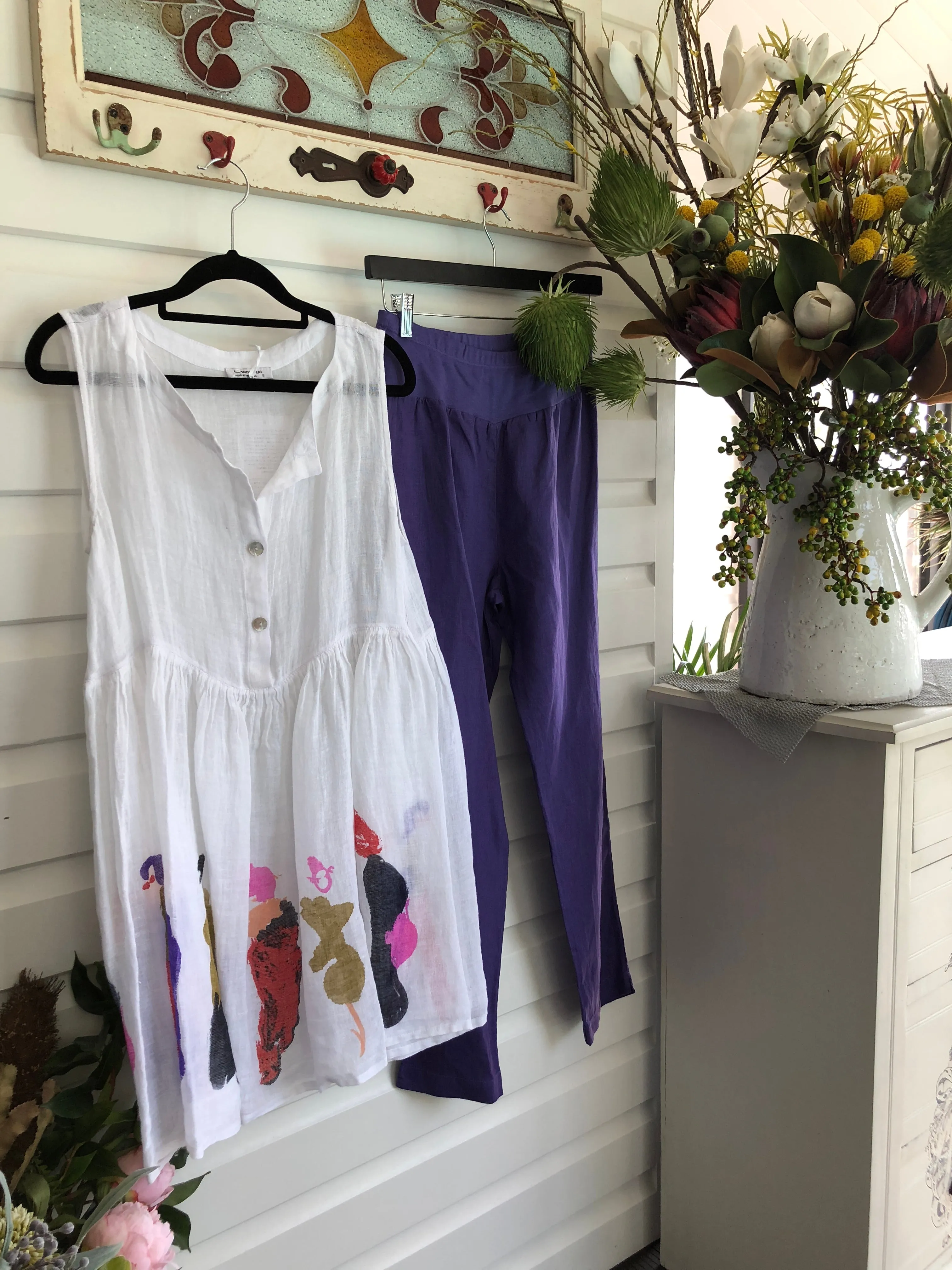 Bright Ladies Gauze Linen Tunic/Dress