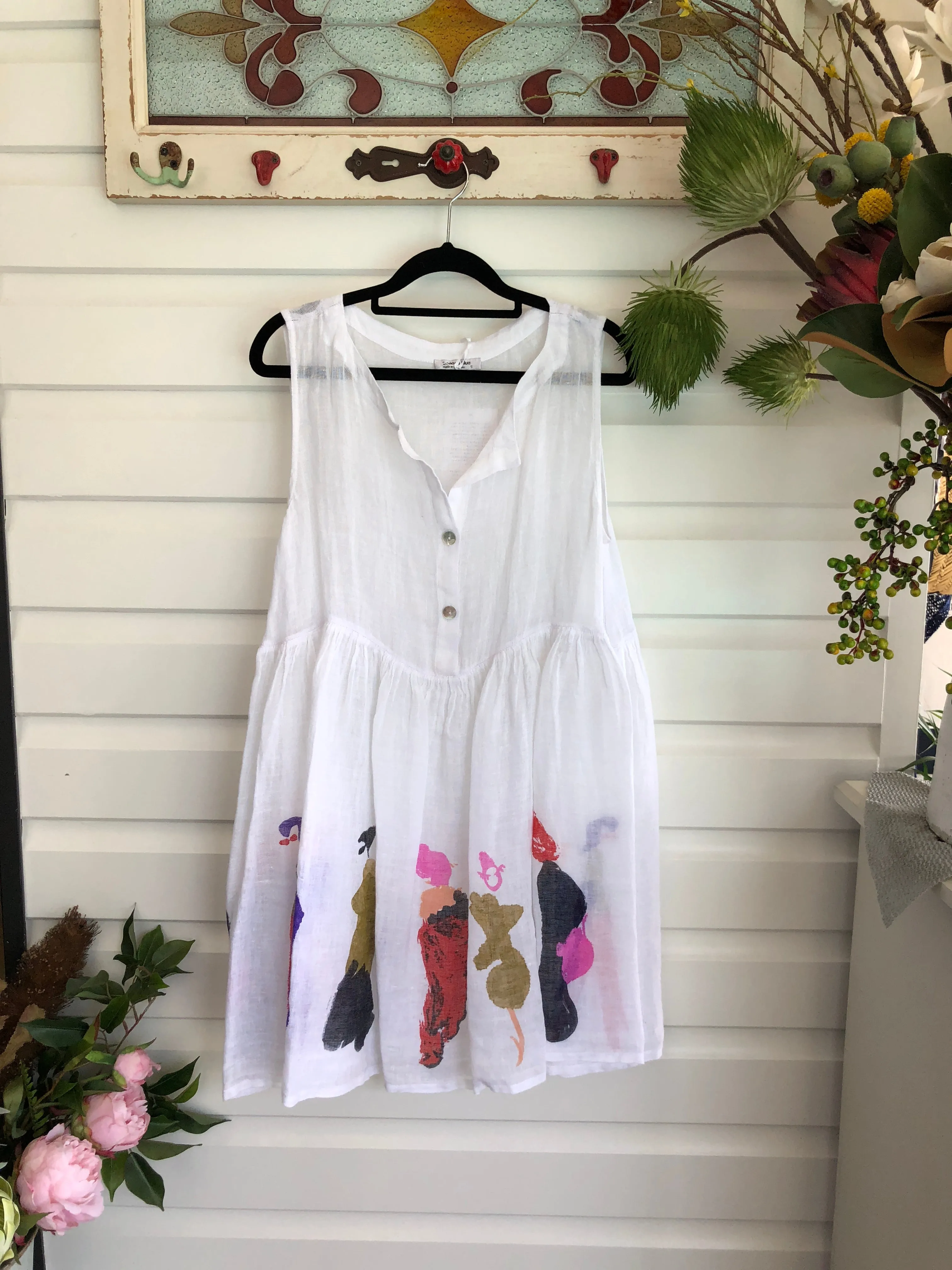 Bright Ladies Gauze Linen Tunic/Dress