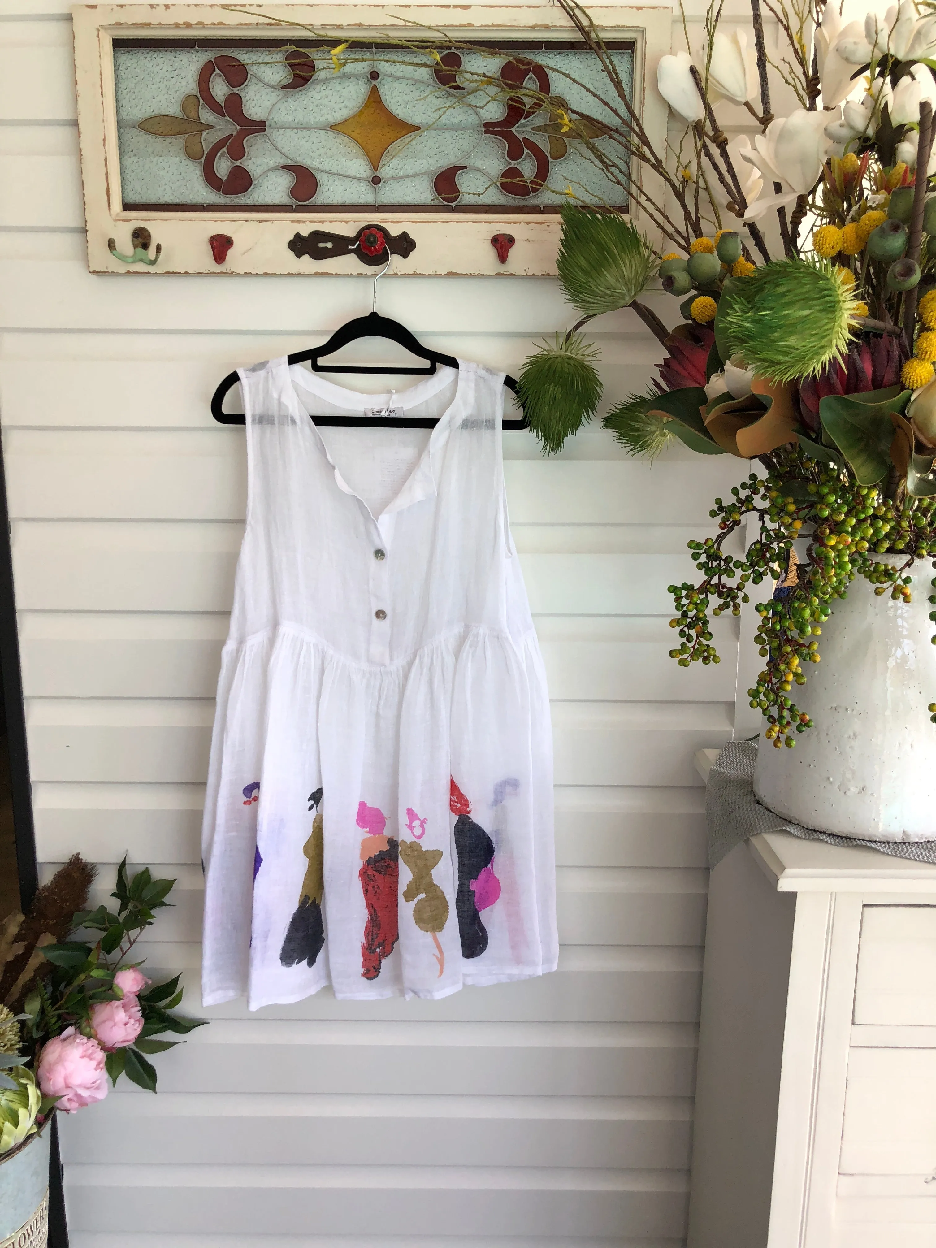 Bright Ladies Gauze Linen Tunic/Dress
