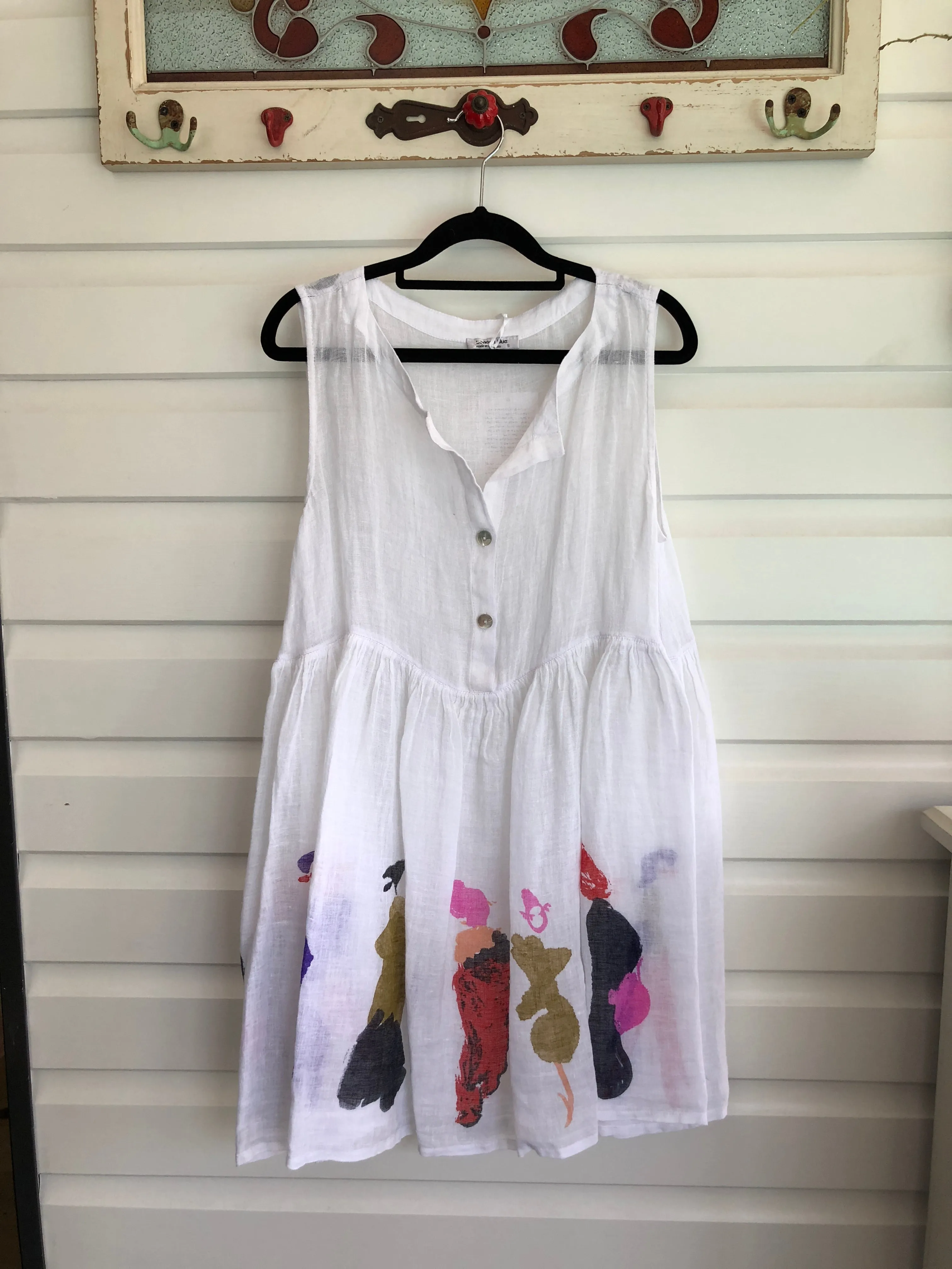 Bright Ladies Gauze Linen Tunic/Dress