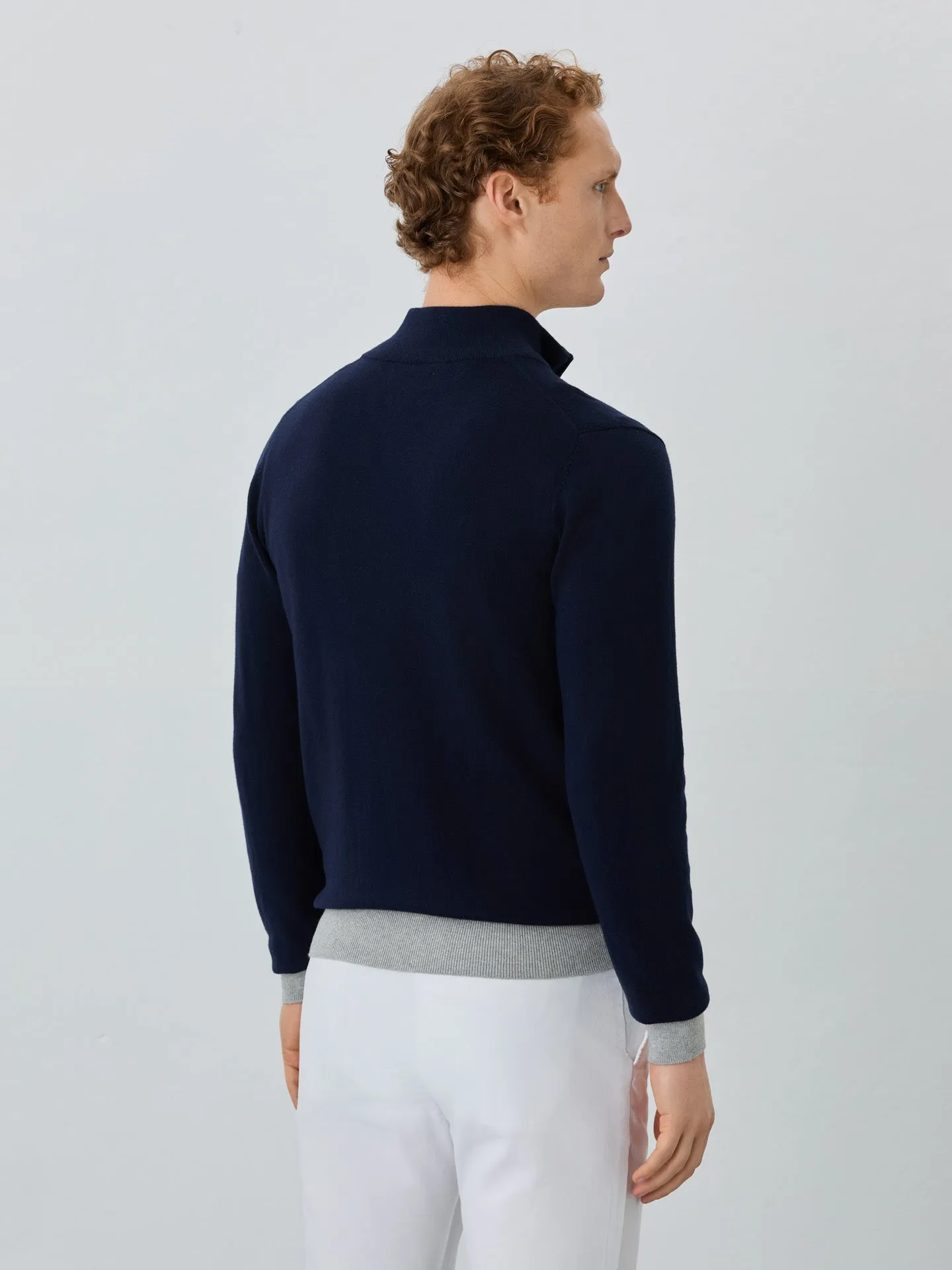 Cardigan With Logo Embroidery In Wool And Cashemere Blend