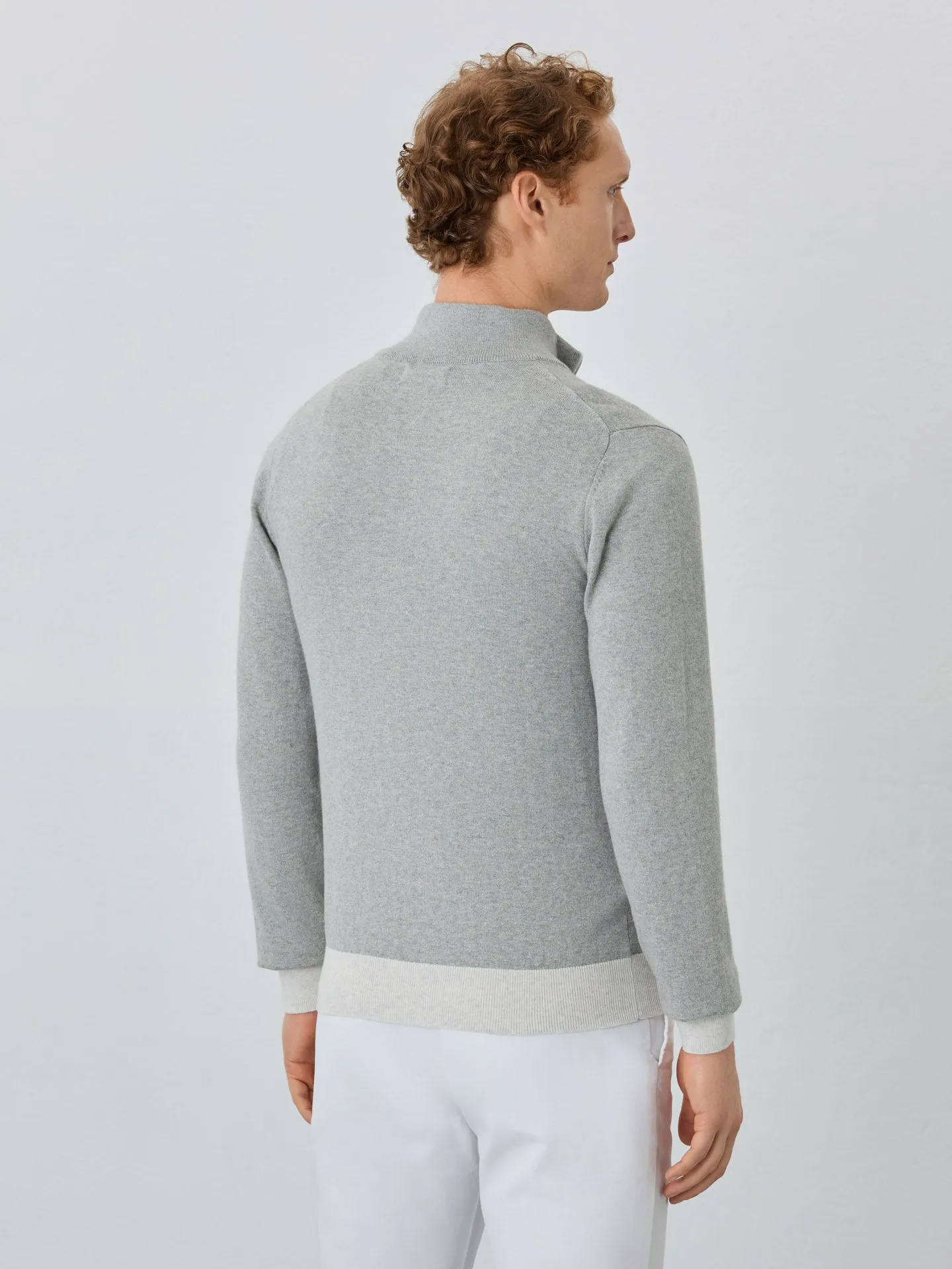 Cardigan With Logo Embroidery In Wool And Cashemere Blend