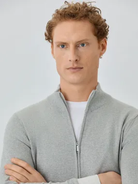 Cardigan With Logo Embroidery In Wool And Cashemere Blend