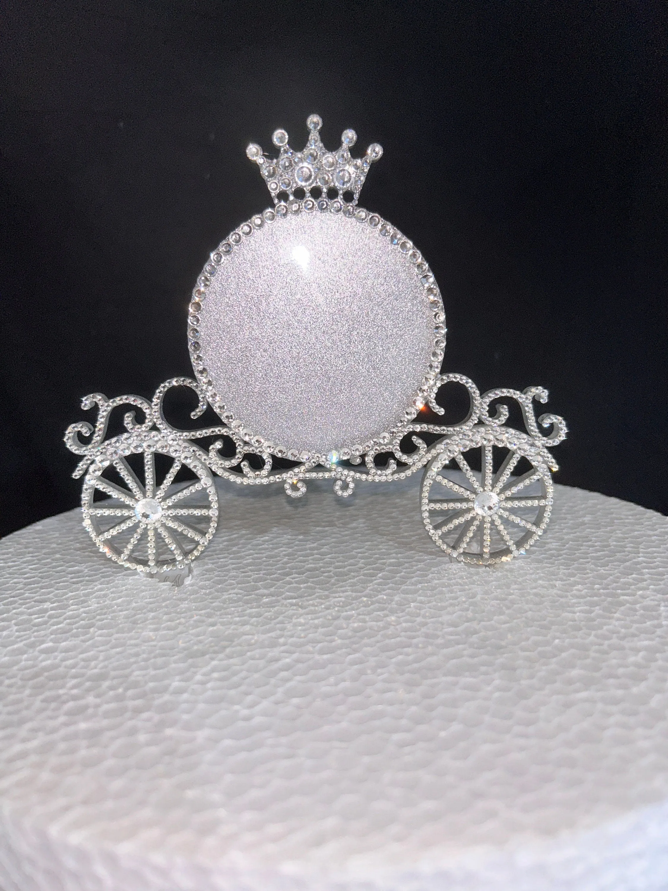 Carriage Cake topper - Swarovski crystal elements - Quincinera FAIRYTALE Princess carriage design, Cake decoration by Crystal wedding uk