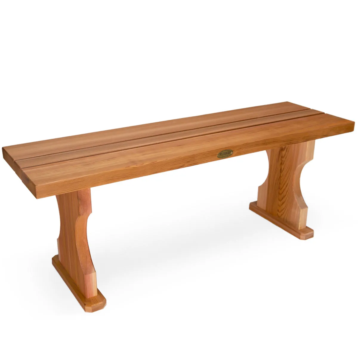 Cedar 48"W 2 Seater Backless Bench - Handcrafted In Canada With Rot Resistant, Untreated, Western Red Cedar.