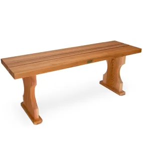 Cedar 48"W 2 Seater Backless Bench - Handcrafted In Canada With Rot Resistant, Untreated, Western Red Cedar.