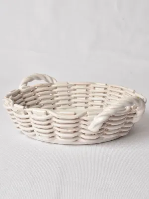 Ceramic Émile Tessier openwork fruit basket - white 9½"