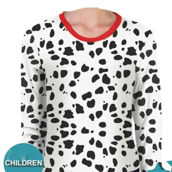 Children Dalmatian Costume Shirt Long Sleeves