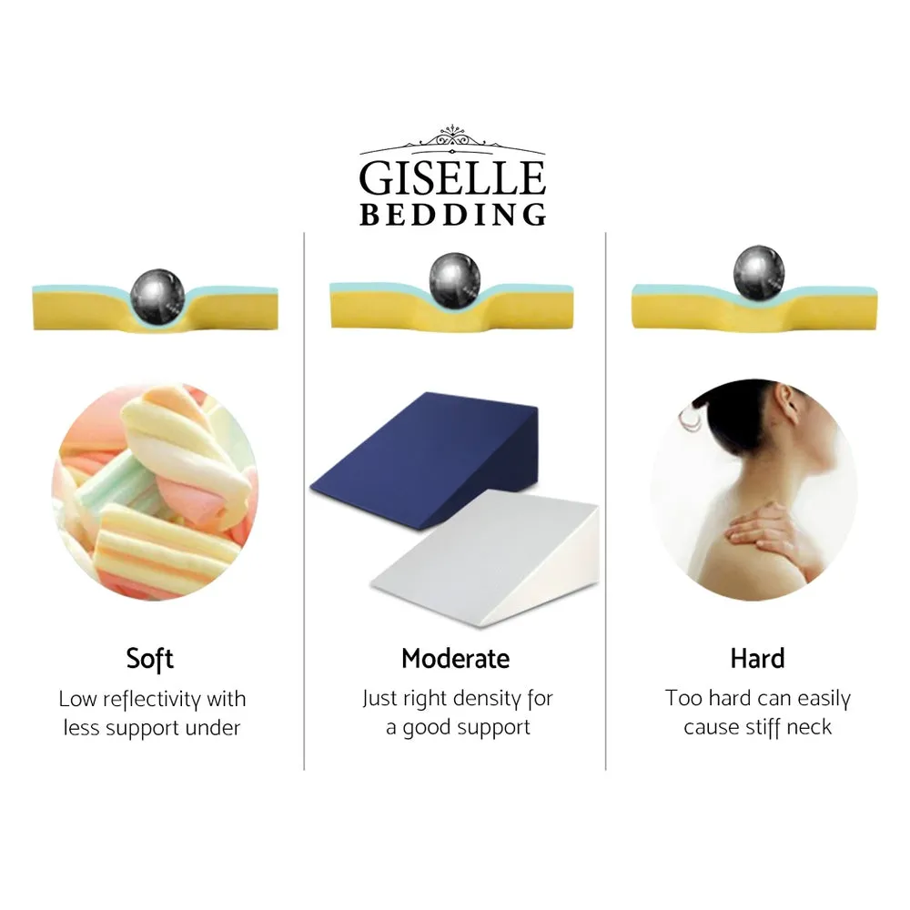 Cool Gel Memory Foam Wedge Pillow - Set of 2 Giselle Bedding