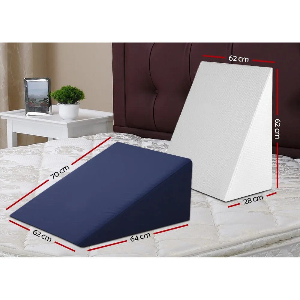 Cool Gel Memory Foam Wedge Pillow - Set of 2 Giselle Bedding